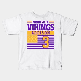 Minnesota Vikings Addison 3 American Flag Football Kids T-Shirt